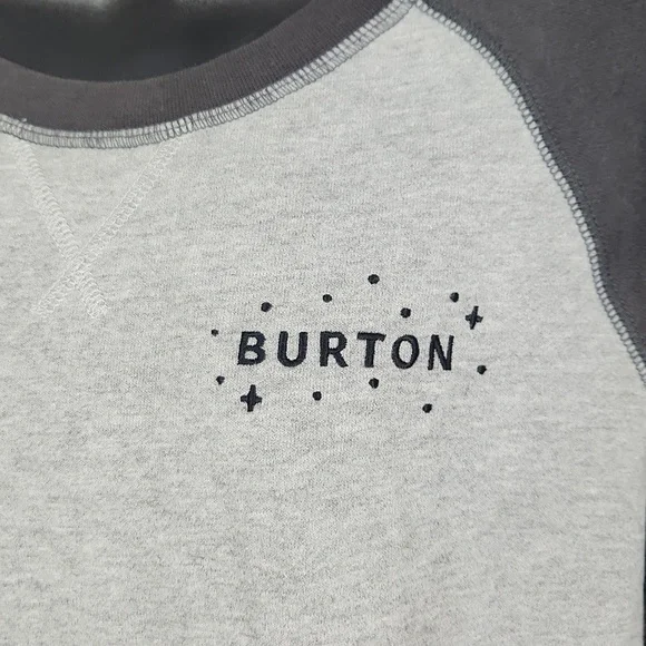 Burton Keeler Crew Gray Raglan Sweatshirt Stand Up Stand Out - Large - Picture 4 of 8